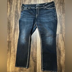 Silver Suki Fluid Jeans Women’s Size 22 length 32 Blue Dark Wash Denim